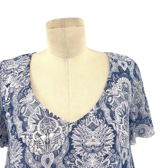 Show Me Your Mumu Kylie Babydoll Mini Dress‎ Teacup Blue White Size Small - Picture 4 of 10